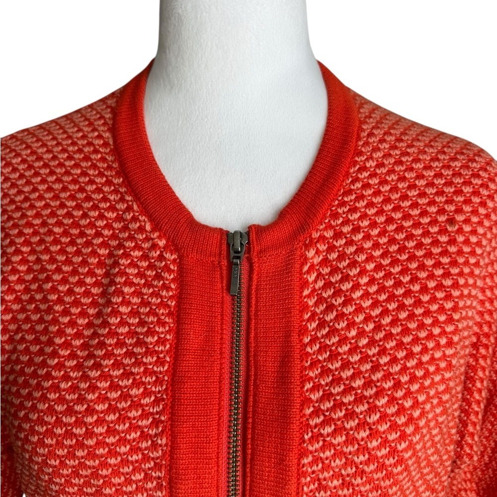 Cabi Grenadine Cocoon Full Zip Cardigan Orange Sweater  3/4 Sleeve size XS - Picture 9 of 17